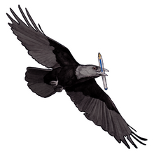 Load image into Gallery viewer, Crow With Pen Sticker
